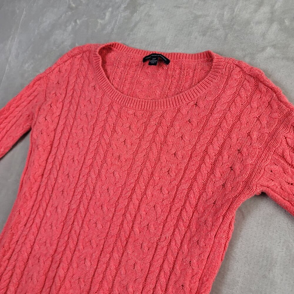 American Eagle Coral Pink Cable Knit Women's Zipper Sweater | Size S - Picture 4 of 7